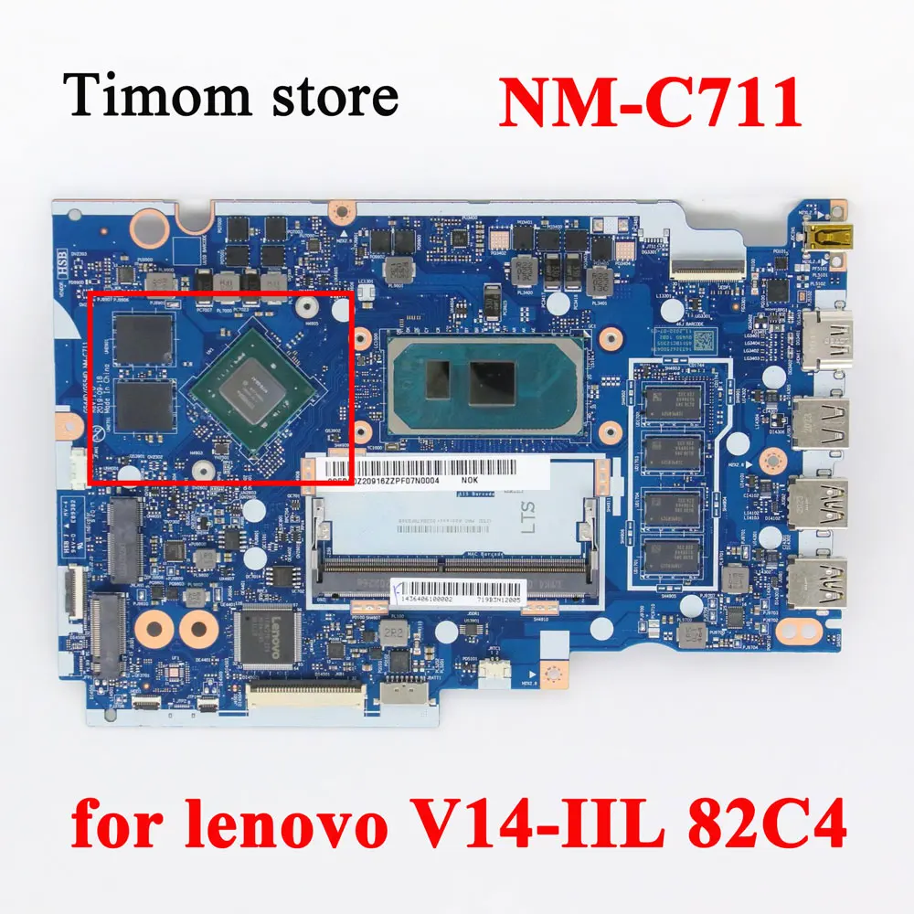 

I71065G7 I51035G4 I31005G1 UMA MX350 MX330 2G 4G for lenovo V14-IIL 82C4 Orignal Laptop Motherboard NM-C711