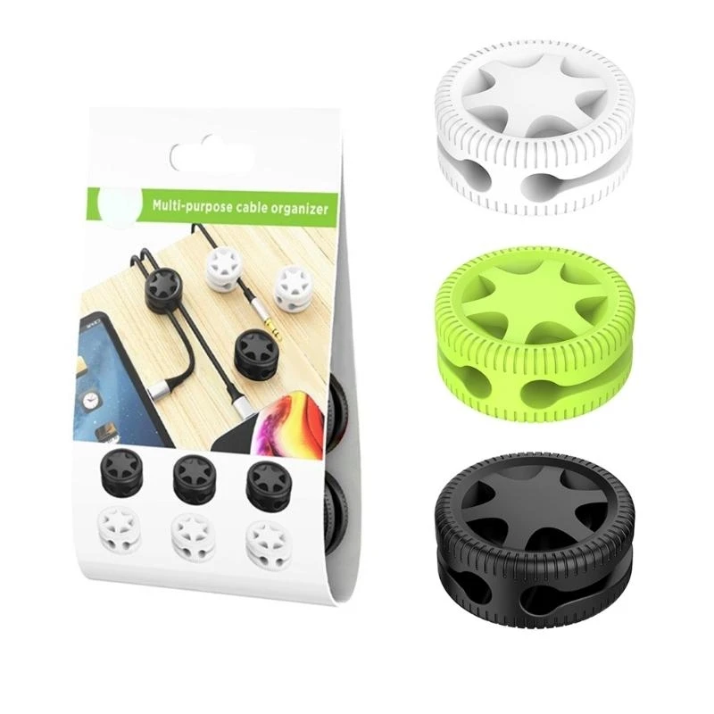 

652F Cable Winder Organizers USB Charging Cable Clip Desk Organiser Wire Cord Holder Protectors In Home Office Car Desk