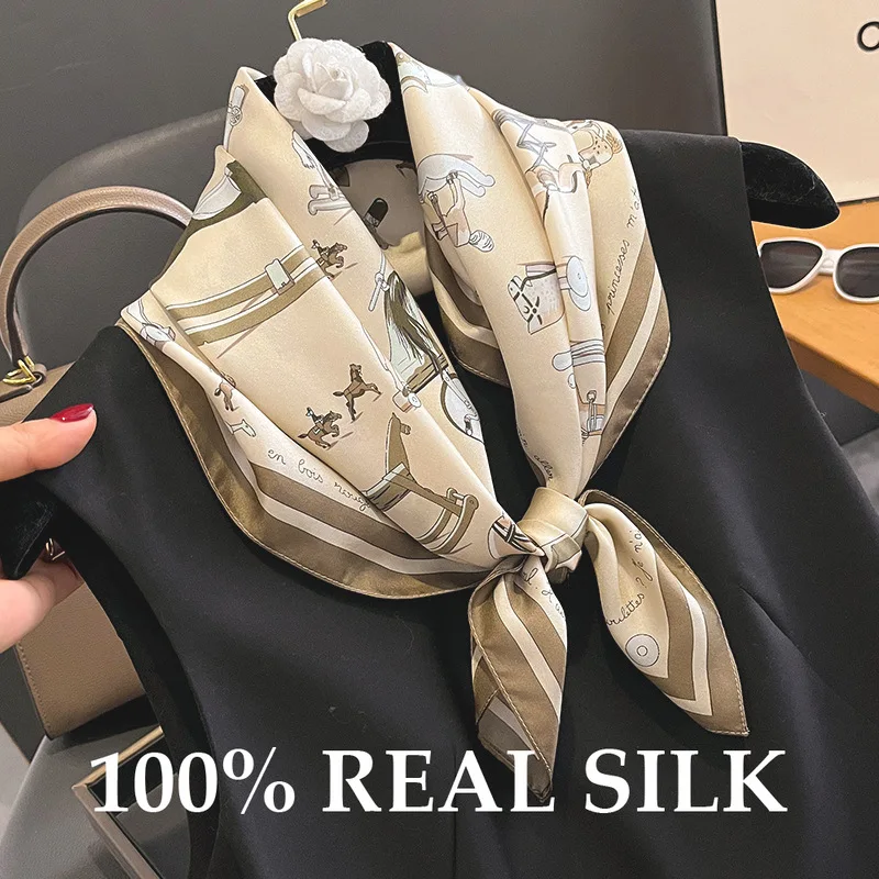 

2026 Fashion 100% Real Silk Scarf Women Shawl Wrap for Ladies Neckerchief Foulard Scarves Pashmina Poncho Female Hijab Bandana