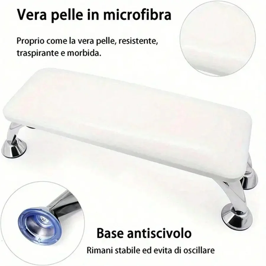 Cuscino per le mani in pelle con supporto per le mani in pelle con bracciolo grande per unghie e unghie dei piedi strumenti per accessori per unghie rimovibili