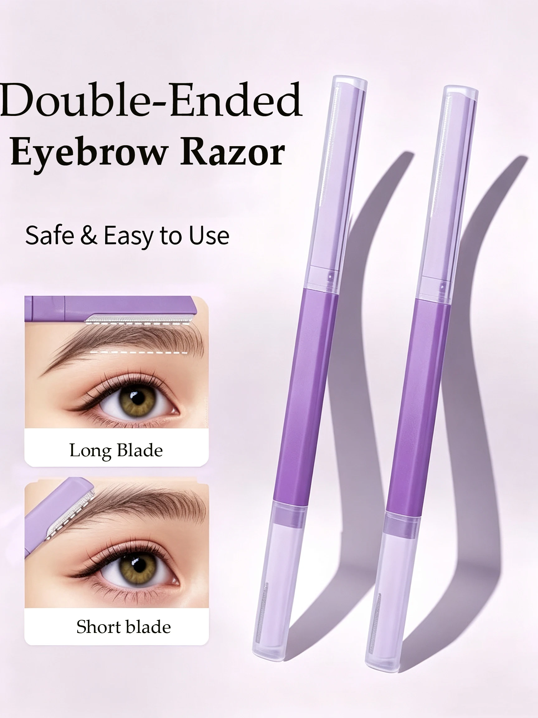 New Double-Head Macro-Nano Eyebrow Trimmer Razor One-Stroke Clean Waterproof Scratch-free Eye Brow Epilation Hair Removal Cutter