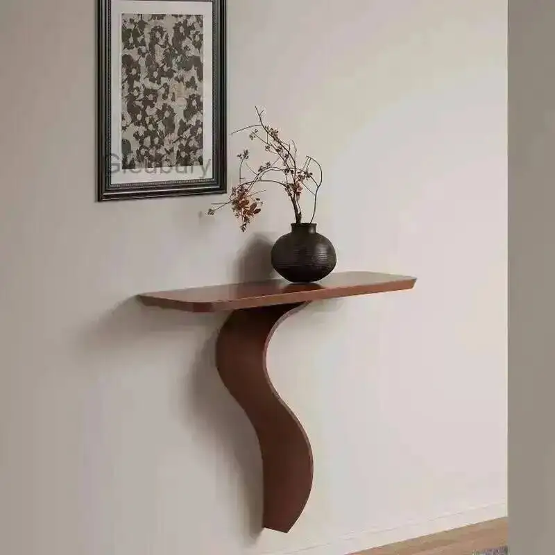 Sabi Minimalist Console Table Design Wabi Rustic Elegant Curved Console Table For Hallway Entrance Woonkamer Tafel Furniture