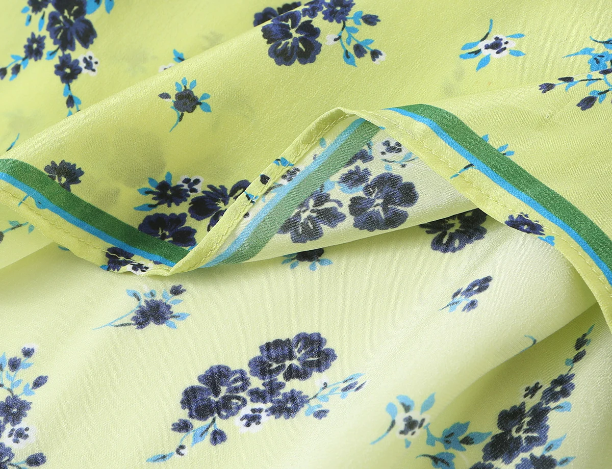 KONDALA Damen Schickes Boho-Set mit bedrucktem Hemd und Rock, Schleifenhemd, Midirock mit elastischem Bund, 2026 Frühherbst, schickes, elegantes Gartenparty-Set – Detail 7