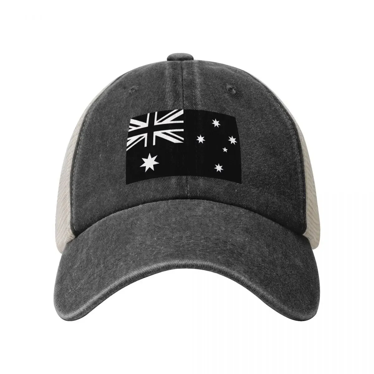 Bandeira australiana - boné de beisebol preto e branco preto | -F- |   Chapéu de sol novo em chapéu para homem e mulher