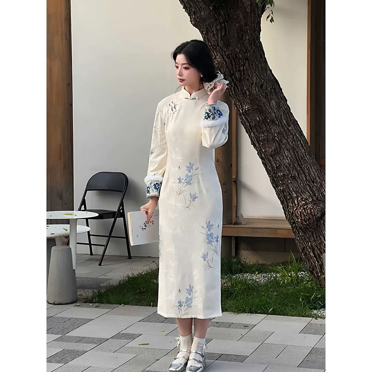 النمط الصيني الجديد على الطراز الوطني شيونغسام تحسين الشباب المألوف المطبوعة فستان نحيف 2025 فستان ربيع الخريف الاتجاه #5