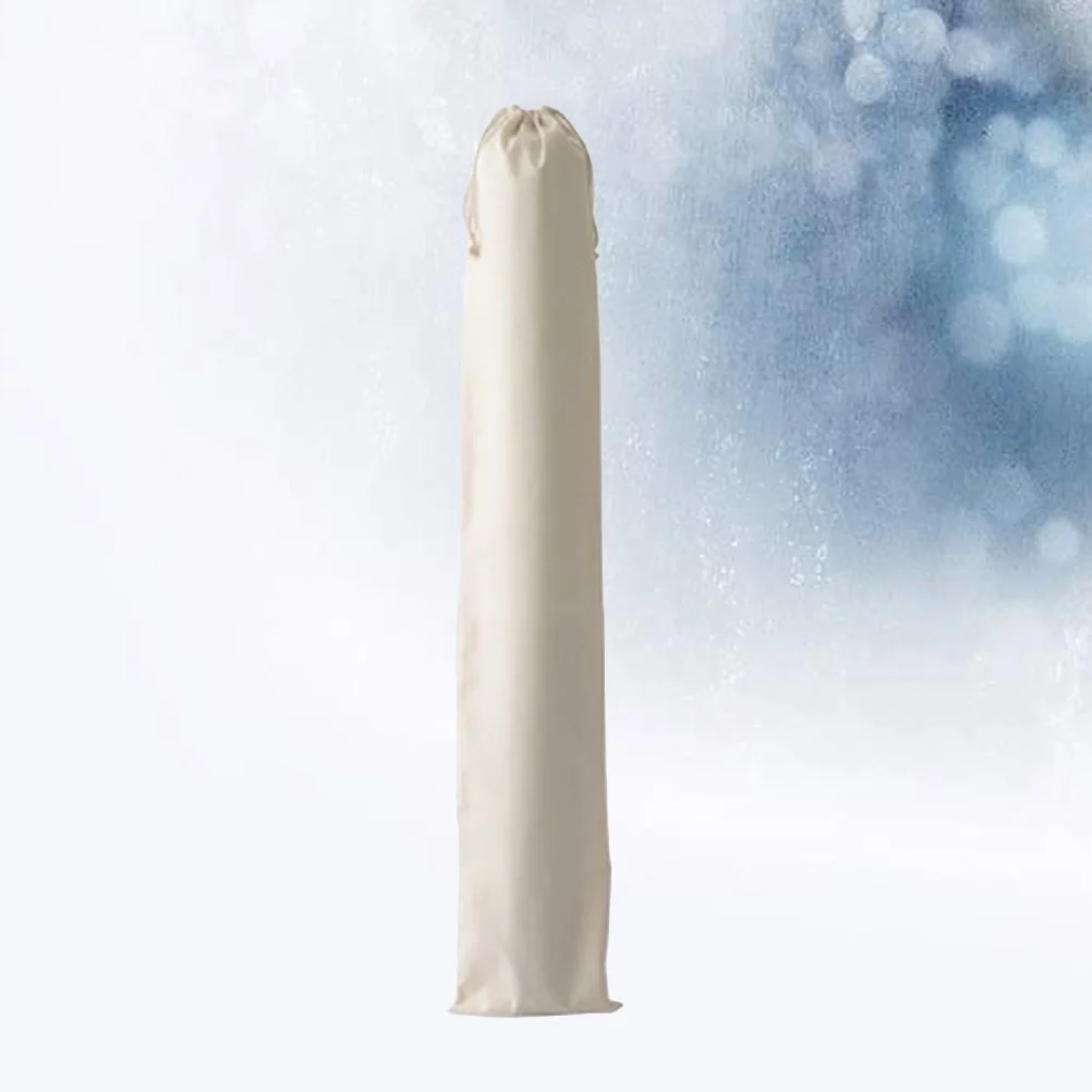 

Summer Straw Mat Cover Dust Storage Bag 26x198cm White Oxford Cloth Drawstring Bed Mat Holder for Home Outdoor