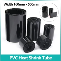 1~10m Black PVC Heat Shrink Tube 160mm ~ 500mm 18650 Lipo Battery Pack Insulated Protection Film Wrap lithium Case Cable Sleeve