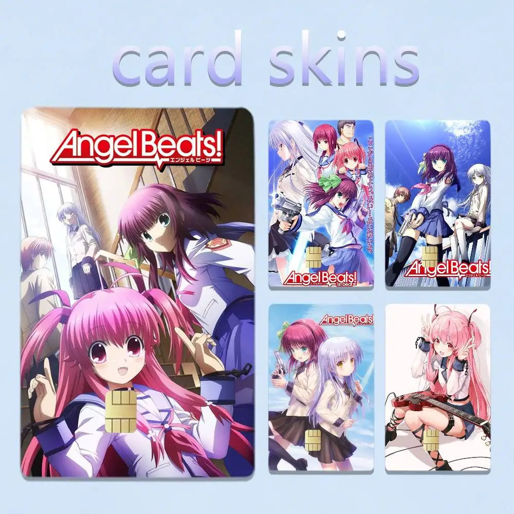 Angel Beats Emotional_Anime 4pcs 1Set Film Skin for Debit Credit Bank Visa Card Decal Cover