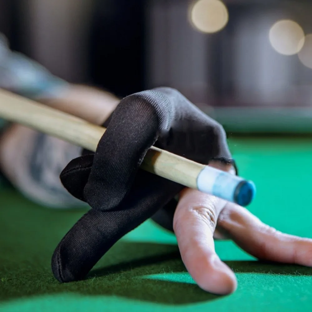

Black Snooker Billiard Gloves Breathable Slip-proof Pool Cue Gloves Lightweight Reusable Three-finger Gloves Table Ball