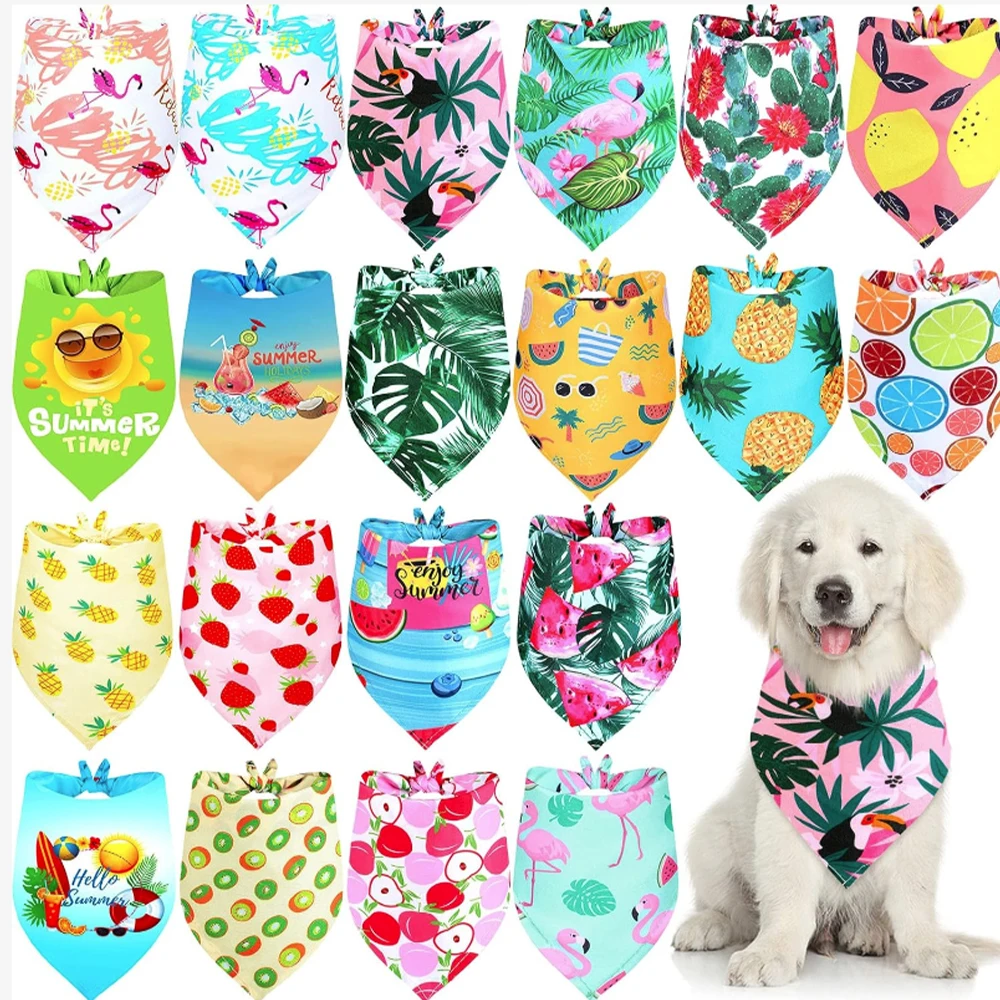 50pcs Bulk Summer Dog Bandanas Fashion Dogs Samll Dog Bandana Scarf For Small Dogs Cat Puppy Bibs Pet Dog Grooming Accessories