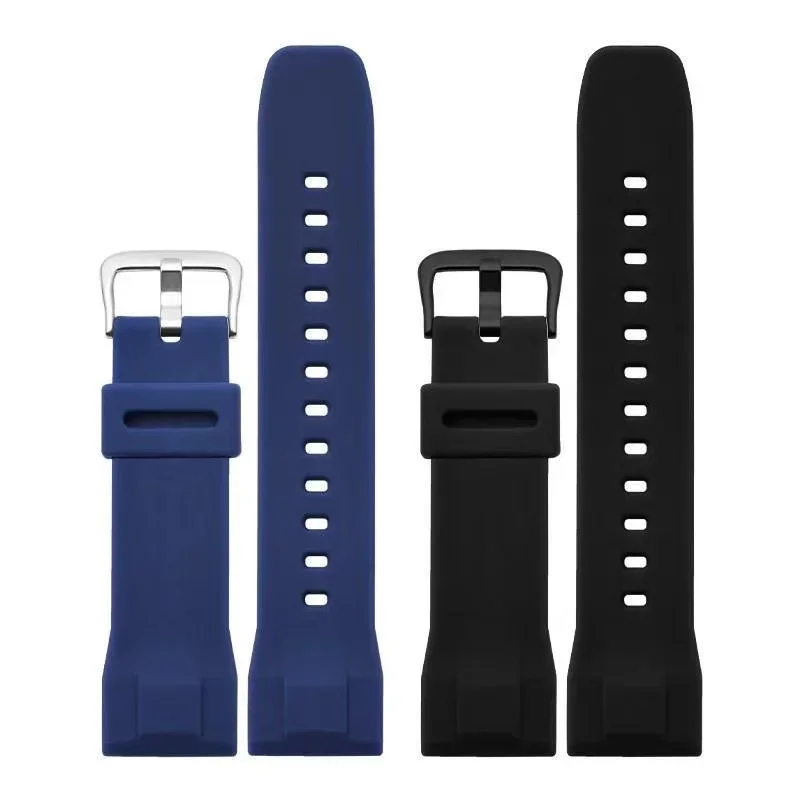 Black and blue strap accessories for Casio PRG-650 PRW-6600Y-1A9 PRG600 / 610 silicone strap waterproof replacement rubber 24mm