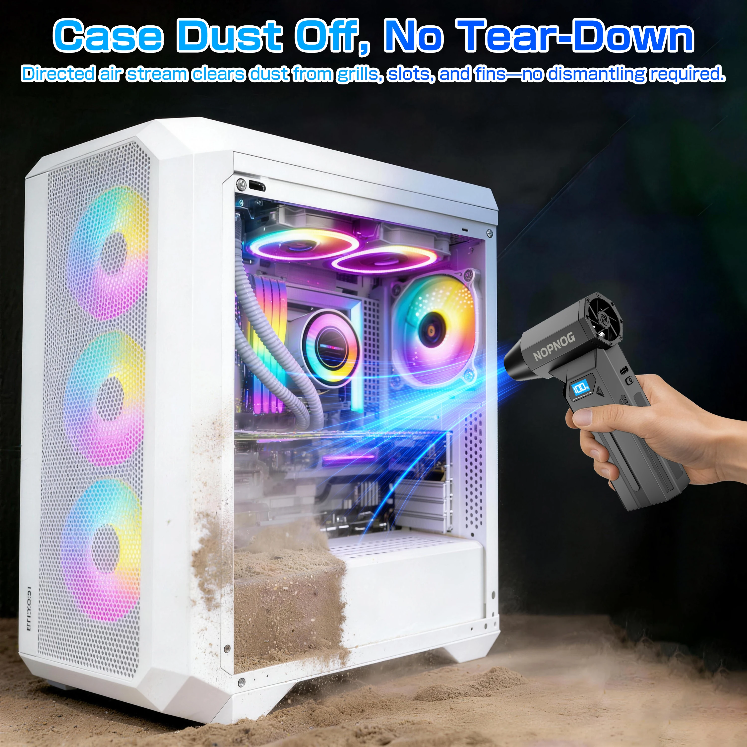 سيارة توربو منفاخ مروحة إزالة الثلوج تهب الثلوج تنظيف ضربة أدوات اكسسوارات السيارات يده مروحة نفاثة عنيفة منفضة الهواء الكهربائية #5