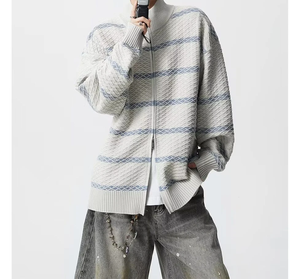 Knitted Jacket Jacket Men's Spring and Autumn New Casual Retro Knitted Cardigan Sweater Jacket
