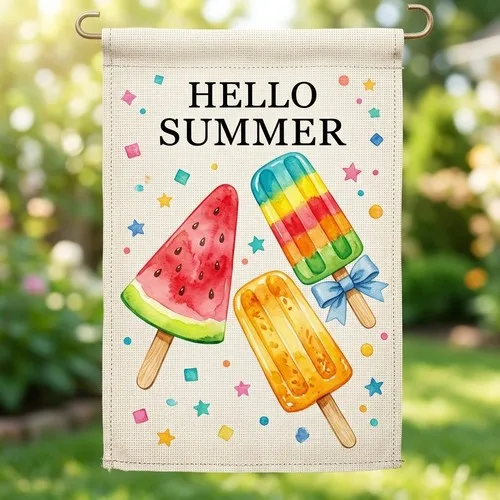 Popsicles Summer Garden Flag 12x18 Inch RRI