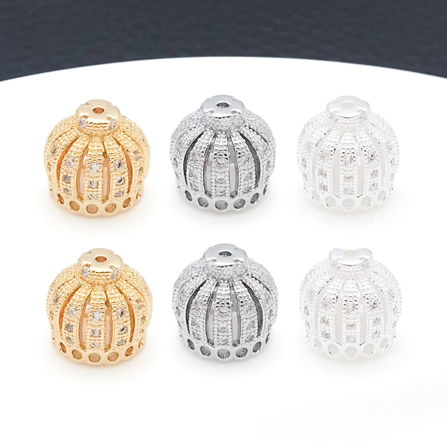 2pcs 9/11mm 18K Gold Plated Brass Spacers Bead Caps For Jewelry Making Flower Bead End Caps DIY Necklace Bracelets Accessories - view 5