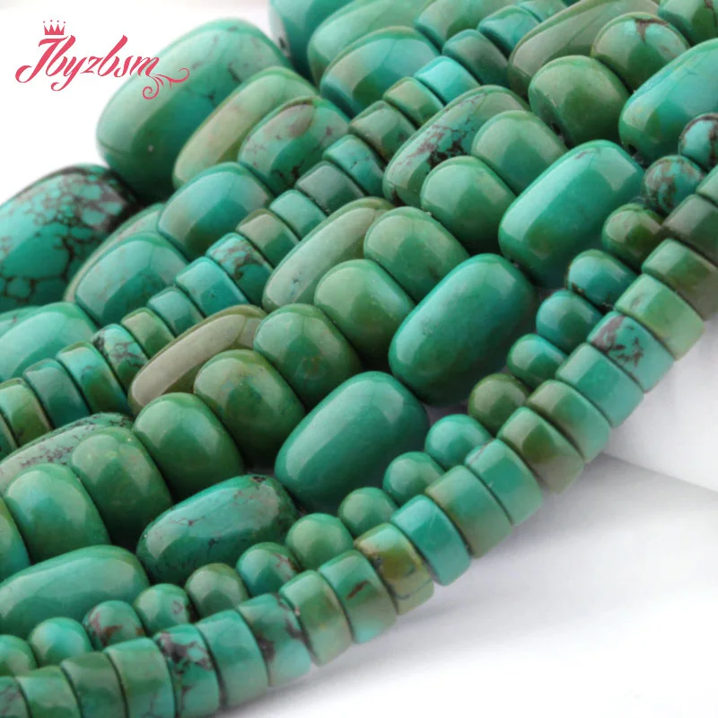 Rondelle Drum Column Green Turquoises Natural Stone Loose Beads 15 inch for DIY Accessories Necklace Bracelets Jewelry Making