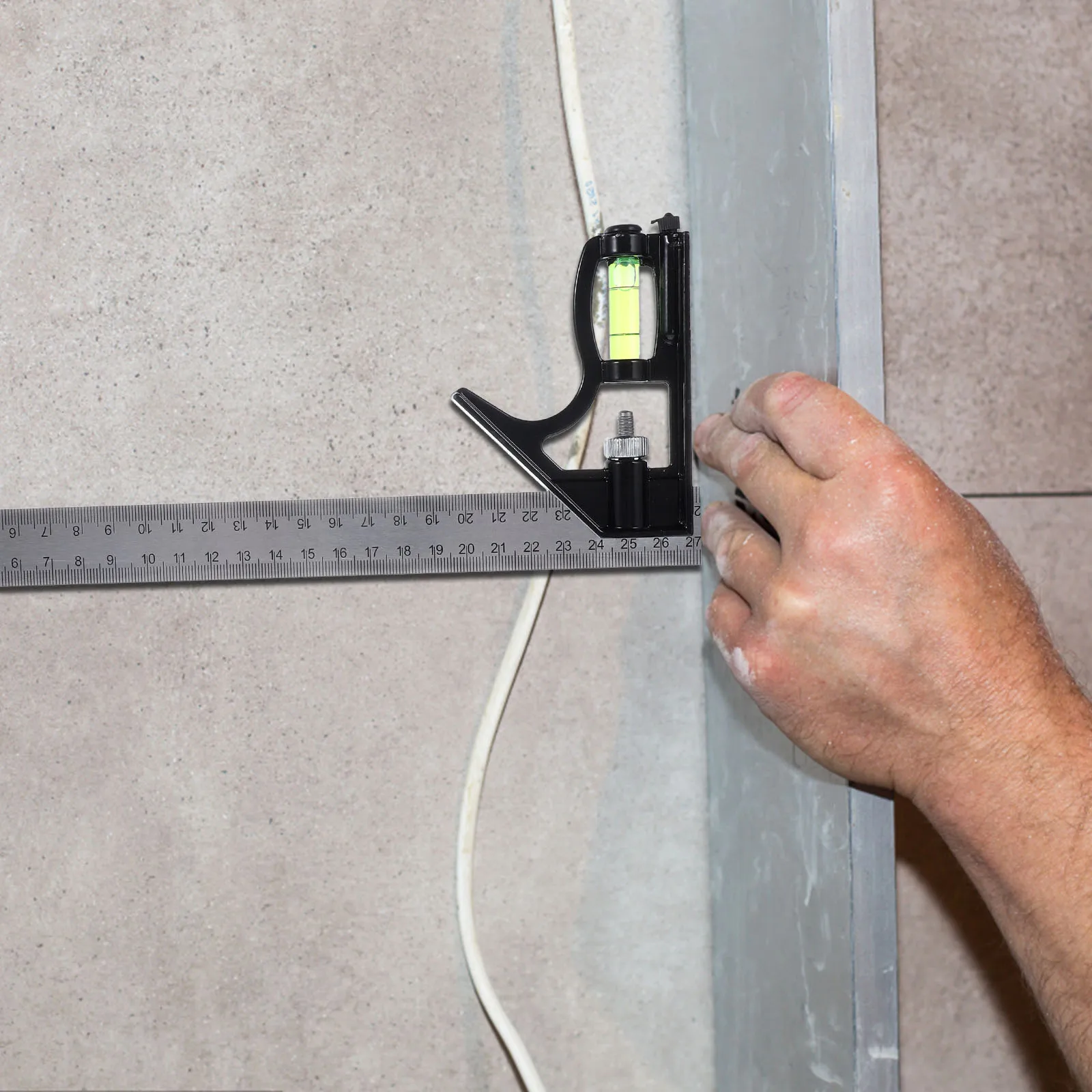 

Stainless Steel Angle Ruler Combo Square Adjustable Woodworking Tool 45 90 Degree Marking Scriber Carpenter Try Square