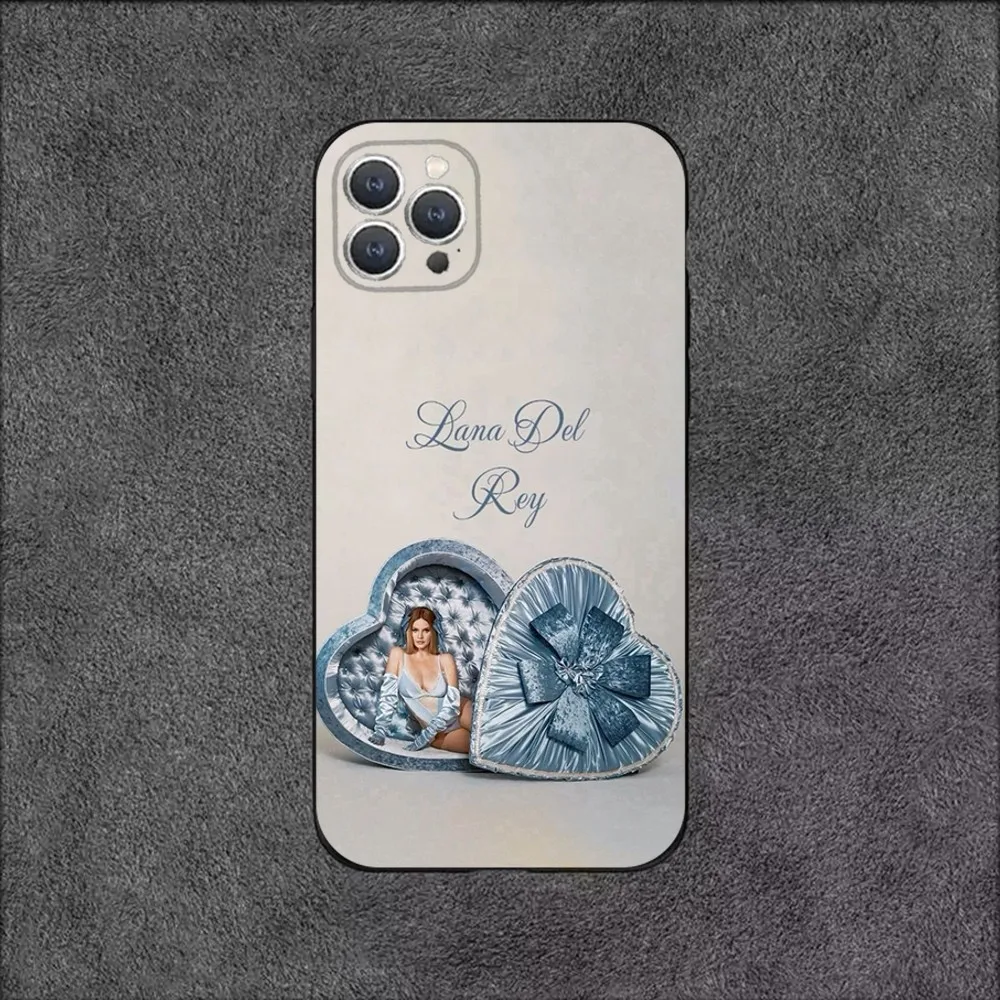 Funda de teléfono Singer Lana Del Rey para iPhone 15,14,13,12,11,Plus,Pro Max,XS,X,XR,SE,Mini,8,7 funda negra de silicona suave