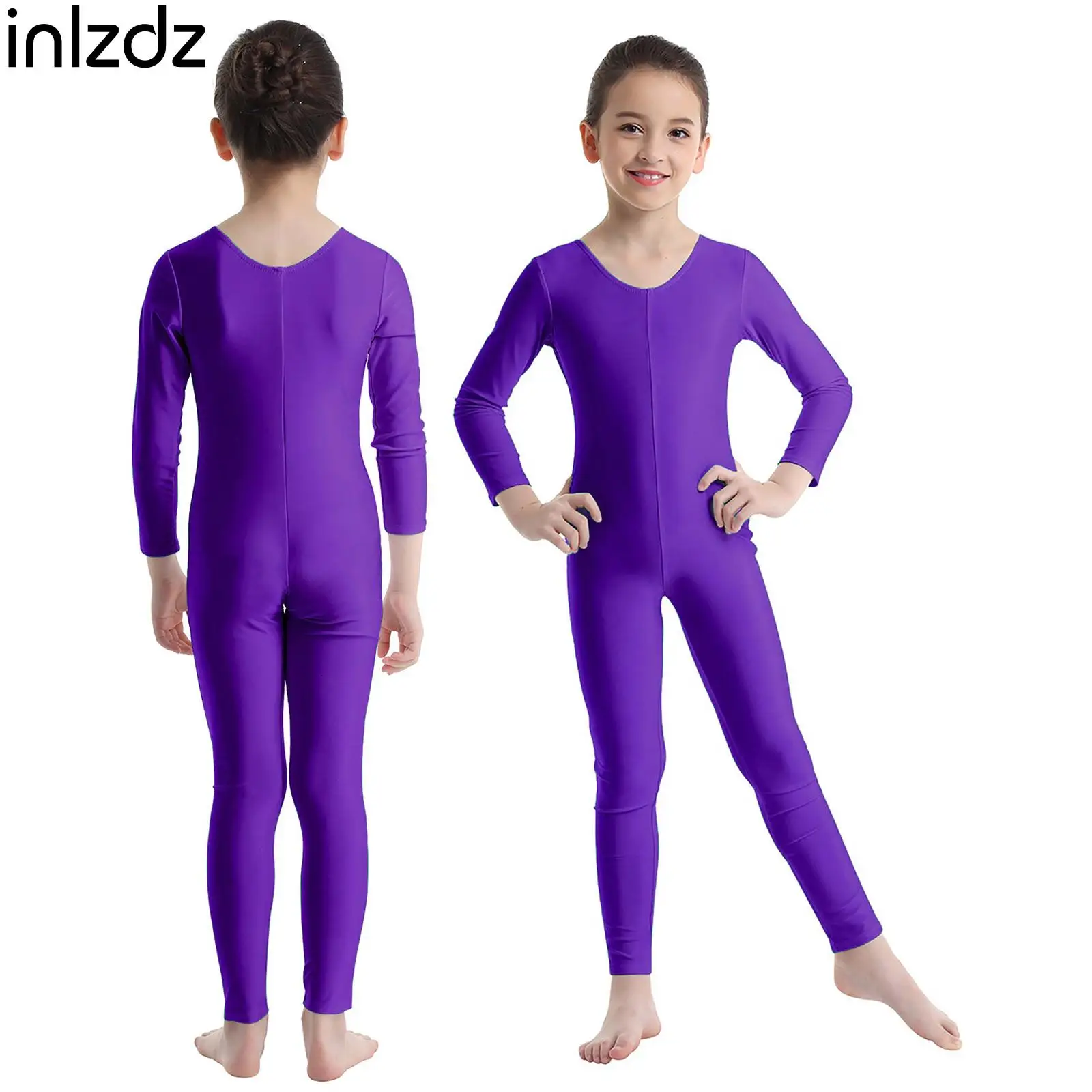 

Kids Dance Jumpsuit for Girls Ballet Dance Gymnastics Leotard Long Sleeves Jumpsuit Unitard Ballerina Performance Dancewear