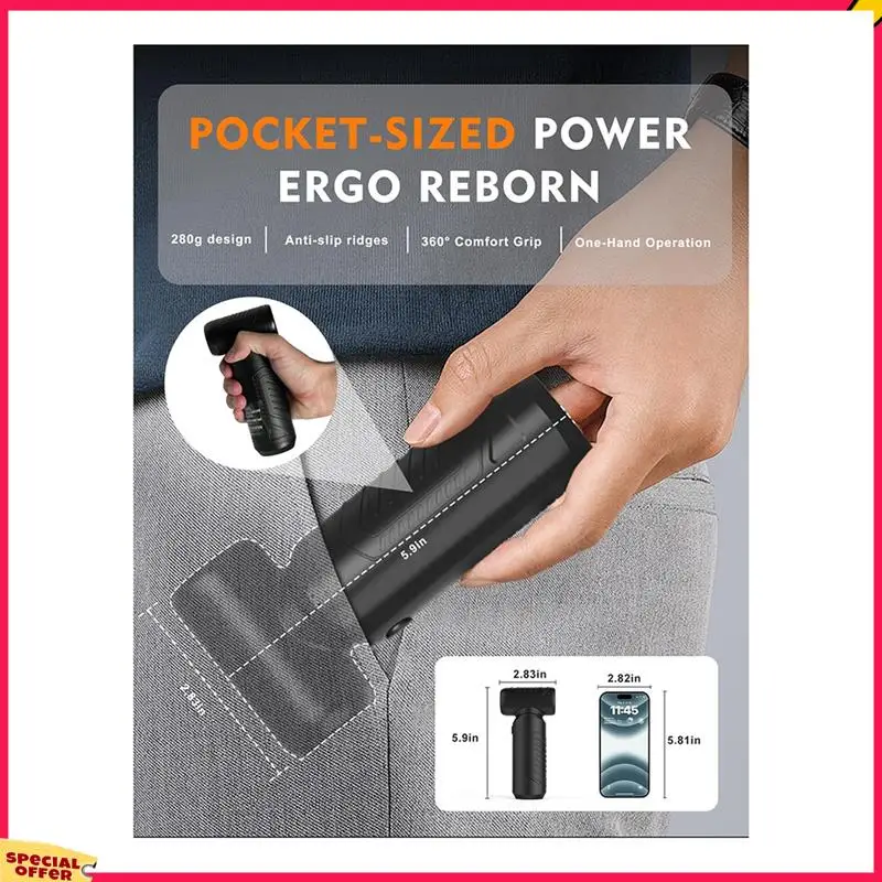 A39M Compressed Air Duster, 130,000Rpm Cordless Blower,3-Speed Adjustable Electric Air Duster For Keyboard Computer Car Home