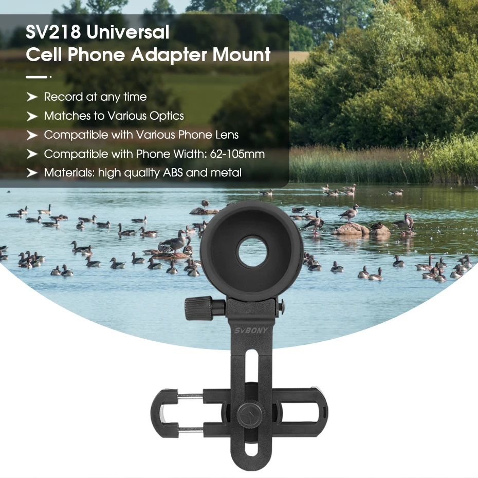 Svbony Universal Phone Adapter Mount Compatible with Binoculars Monoculars Scope Suitable for SV28/SV14/SV17/SV411/SV202/SM402