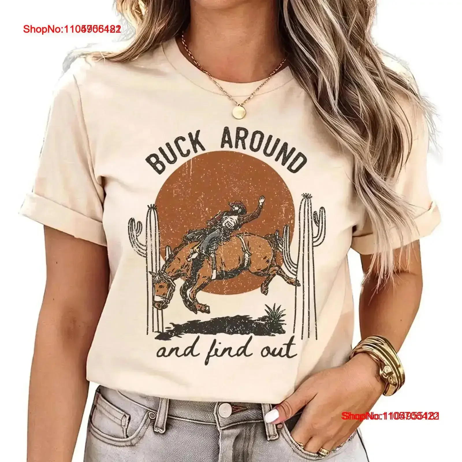 Buck Around and Find Out T Shirt Vintage Cowboy Cute Cowgirl Country Music for Concert Retro Western Trendy Washed vintage