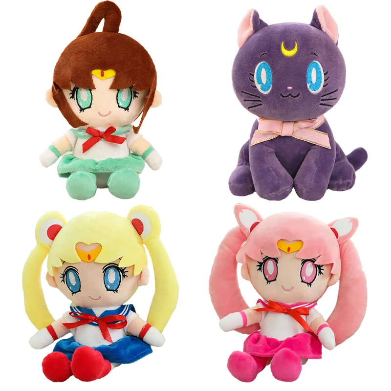 Jouet en peluche Sailor Moon Kawaii pour fille, lièvre de lune de chat, cadeau rempli de cœur, beurre d'anime mignon, décoration de la maison et de la chambre, cadeaux, 20cm