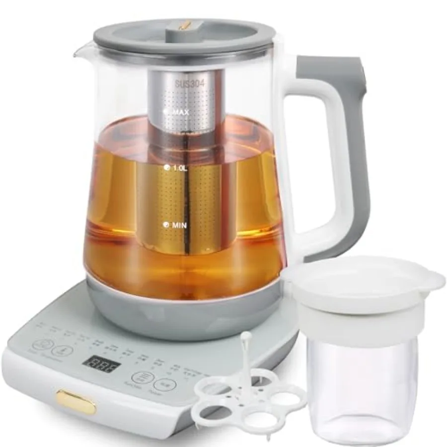 Health Pot Electric Kettle with Infuserand stew potSmart Fruit Hot Tea Maker Temperature Control and Tea Keep Warm 12 Functiona