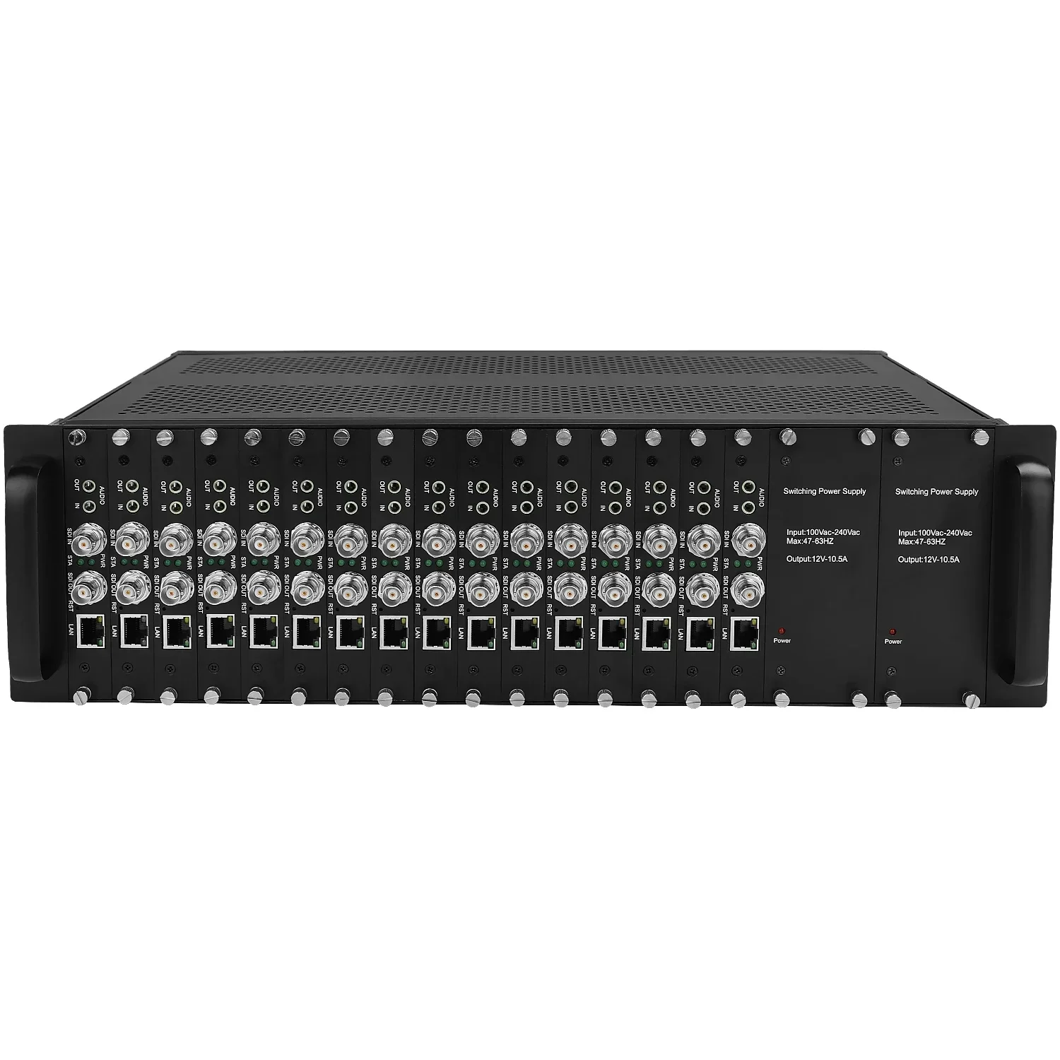 URay 3U Rack 16 Channels HD 3G SDI To IP Video Encoder H.265 H.264 16Ch HD-SDI 3G-SDI Live Streaming Broadcast Encoder
