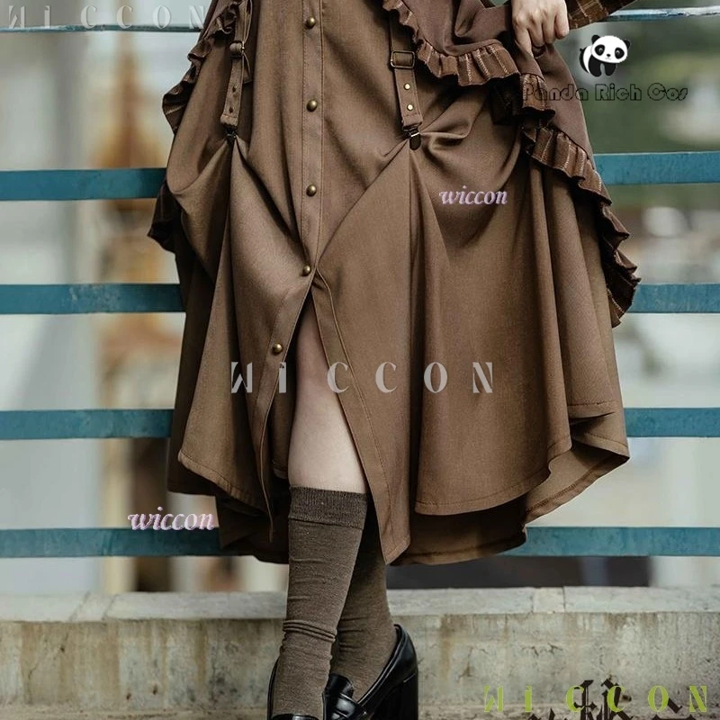 فانتازيا الهالوين فورز جدار أنيمي لورد أوف ميستريز تأثيري Steampunk نمط فستان بني قبعة المحكمة Disfraz De Mujer