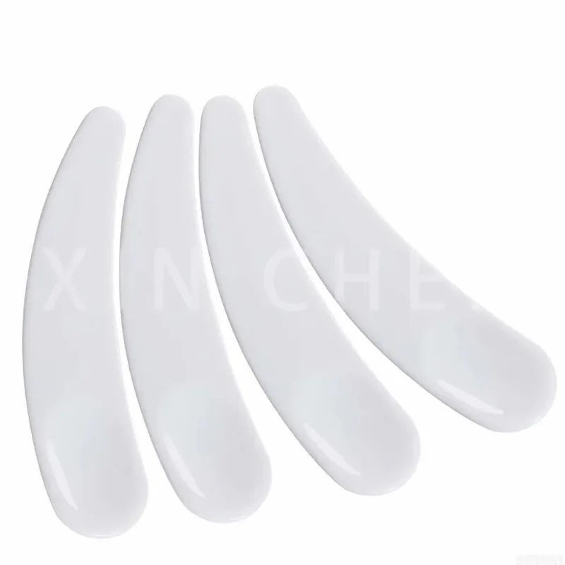 100 Uds Mini espátula para máscara cosmética cuchara curva desechable máscara de maquillaje crema cuchara crema para ojos palo maquillaje kits de herramientas de belleza facial