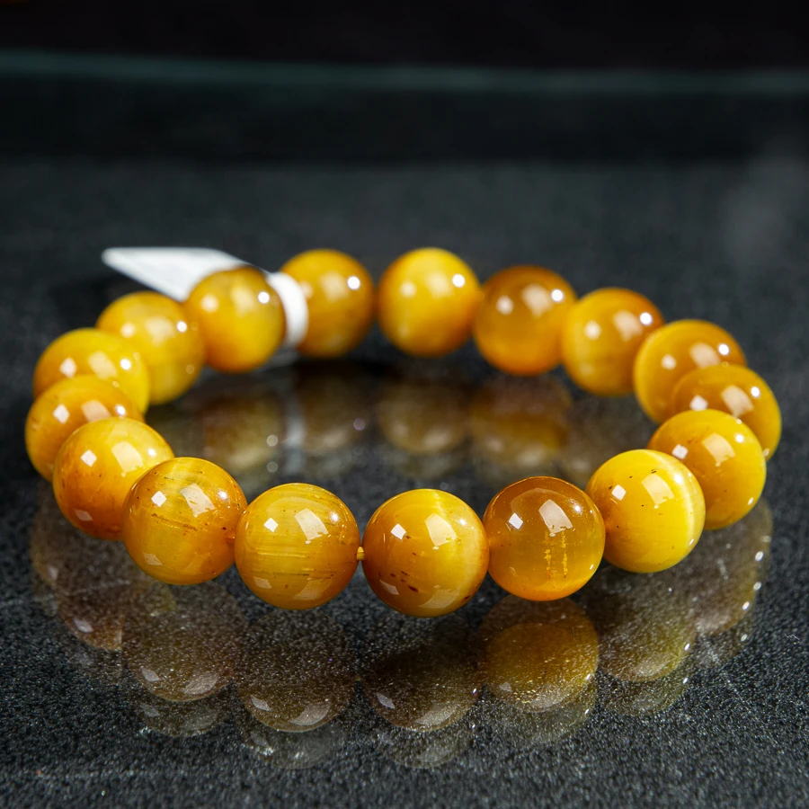 

TIMESWIND Authentic 7A-type Tiger's Eye Stone Yellow Round Beaded Bless Women Bracelet Fashion Jewelry with Certificate