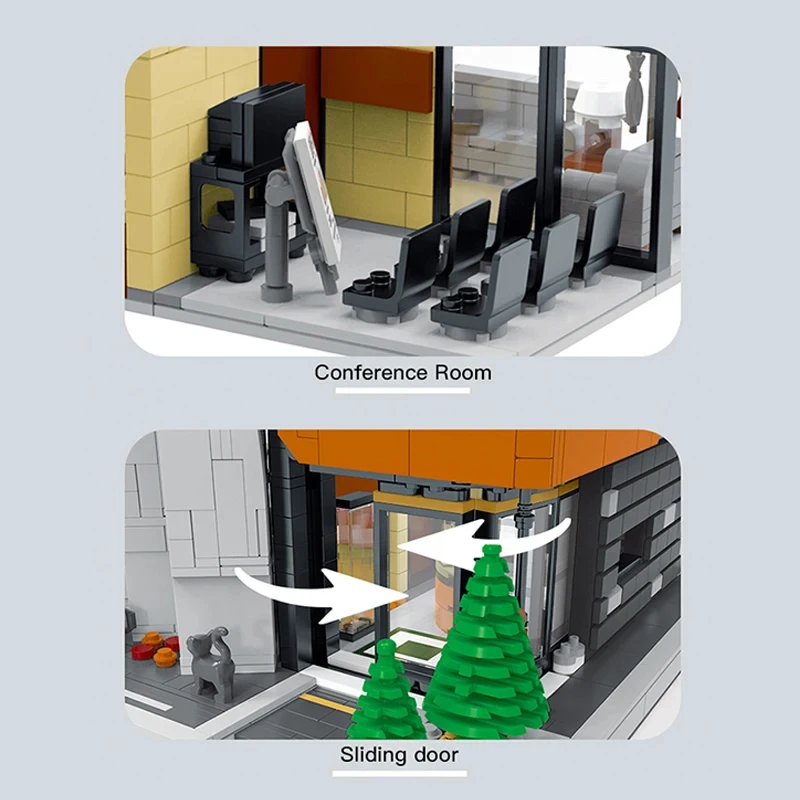 3828PCS Office Building MOC Model Building Block Set Creative Street View Modular House Assembly Bricks DIY Toys Gifts For Kids