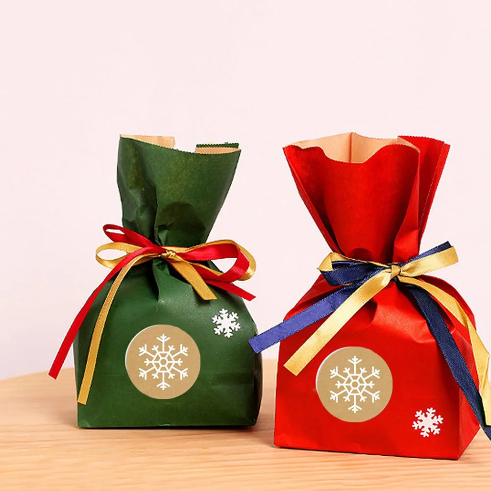 

Christmas Gift Stickers 3 Rolls Snowflake Labels for Bags Decorative Decals Self Adhesive Strong Notebook Furniture