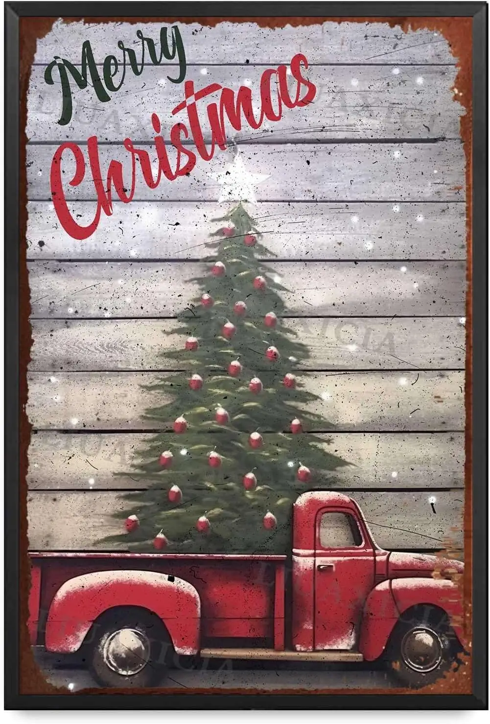 Vintage Metal Tin Signs Merry Christmas For Home Kitchen Outdoor Decor 8.00