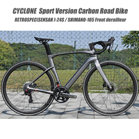 TWITTER CYCLONE Carbon Fiber Road Bicycle SENSAH 24S Thru-axle Full Hydraulic Disc Brake Inner-Cables Racing Bike For Adults