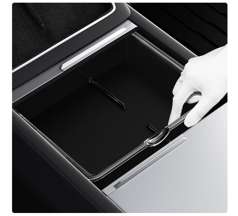 YZ für Tesla Model 3 ModeY YL Juniper Highland Armlehnen-Aufbewahrungsbox aus ABS mit rutschfester Silikonmatte, Auto-Zubehör-Organizer 2026 – Detail 34