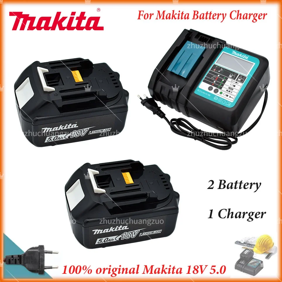 

100% Original Makita 5.0Ah 18V Li-ion Battery Charger DC18RF BL1840 BL1830 BL1430 BL1440 DC18RC Charging Tool With USB Port