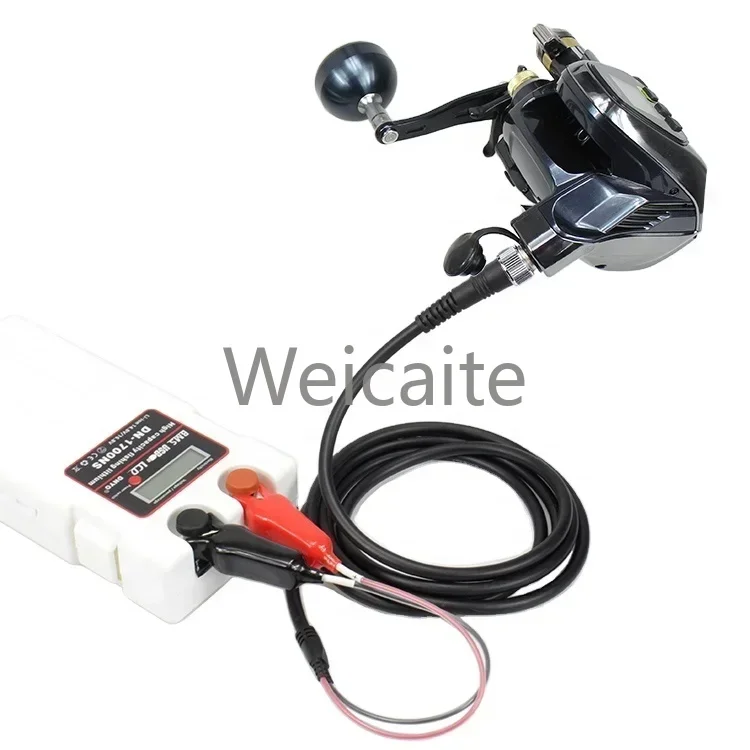 12V Large Capacity Electric Take-Up Reels Lithium Battery for Sea Fishing Boat Power Bag Straps+1A Charger