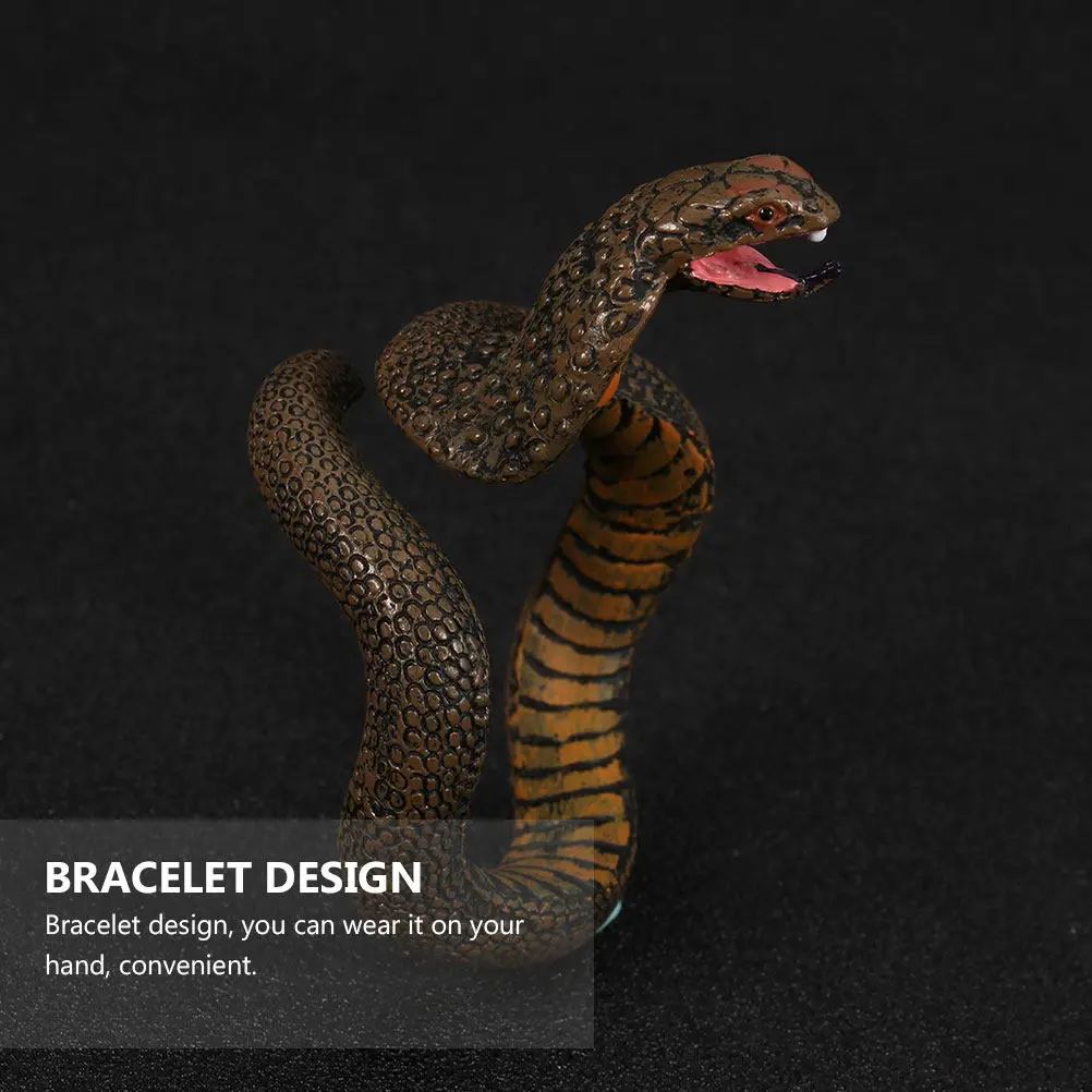 4Pcs Eye-Catching Snake Bracelet Fake Artificial Reptile Prop for Halloween Trick Party Carnival Classroom Fun Wearable