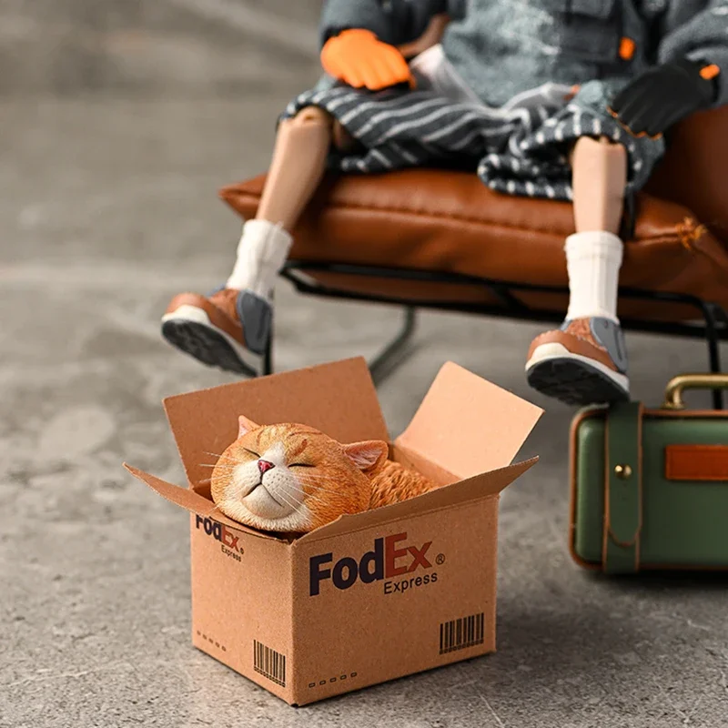 Express Cat Cute Idea Car Decoration Nordic Simple Desktop Miniatures Aesthetic Orange Cat Action Figure Home Decor Estatua FYFM