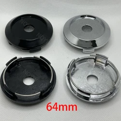 4 개/몫 64mm 자동차 휠 센터 캡 자동차 림 Hubcap 커버 ABS 블랙 실버 Hubcap 방진 커버 자동차 수정 액세서리