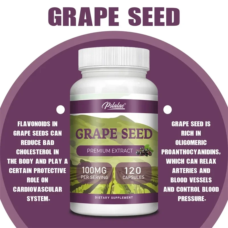 Grape Seed - Eliminate Facial Wrinkles, Brighten Skin Tone, Dark Spots Remover, Antioxidant, Allergy Relief