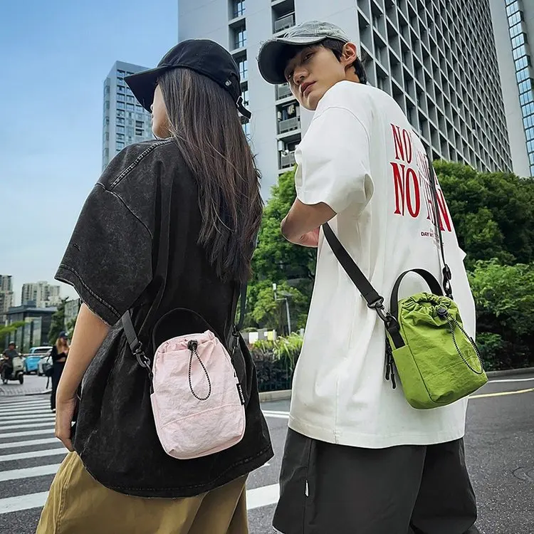 Sports Crossbody Bag Men's Yellow Lightweight 2025 New Style Riding Walking Water Bottle Cup Holder Unisex Nylon Bag