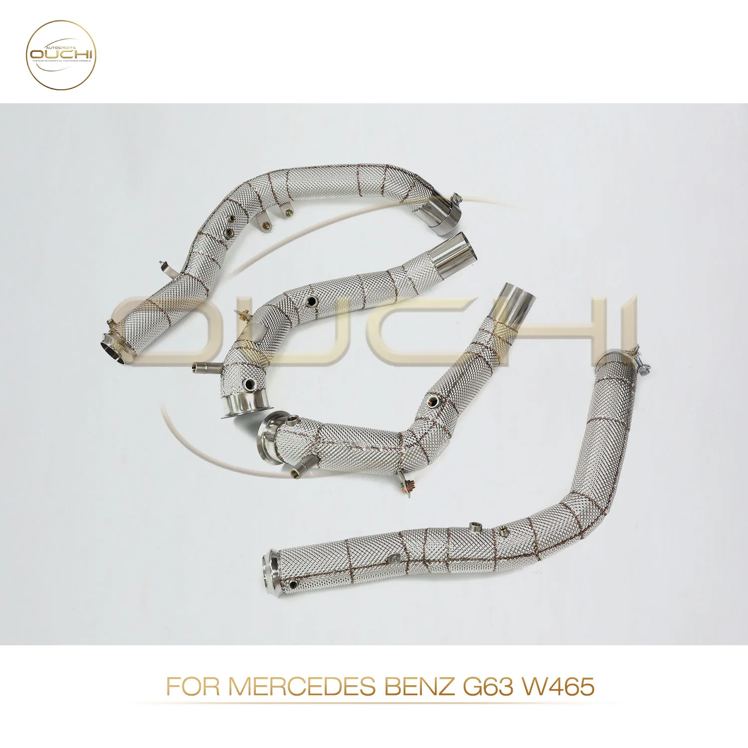 

OUCHI Factory Direct Sales Stainless Steel Downpipe for Mercedes Benz G63 w465 With Heat Shield With Catalysis Exhaust Car Parts