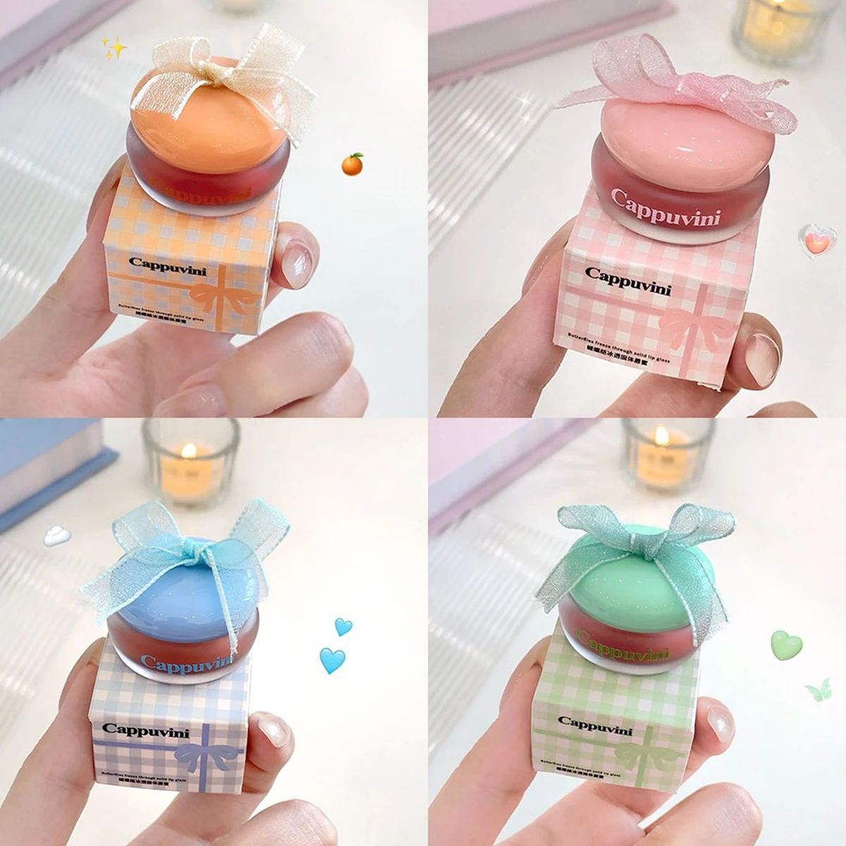 New Cute Jar Solid Lip Color Jelly Mirror Lip Glaze Lipstick Moisturizing Lipstick Lip Color Women\'s Cosmetics