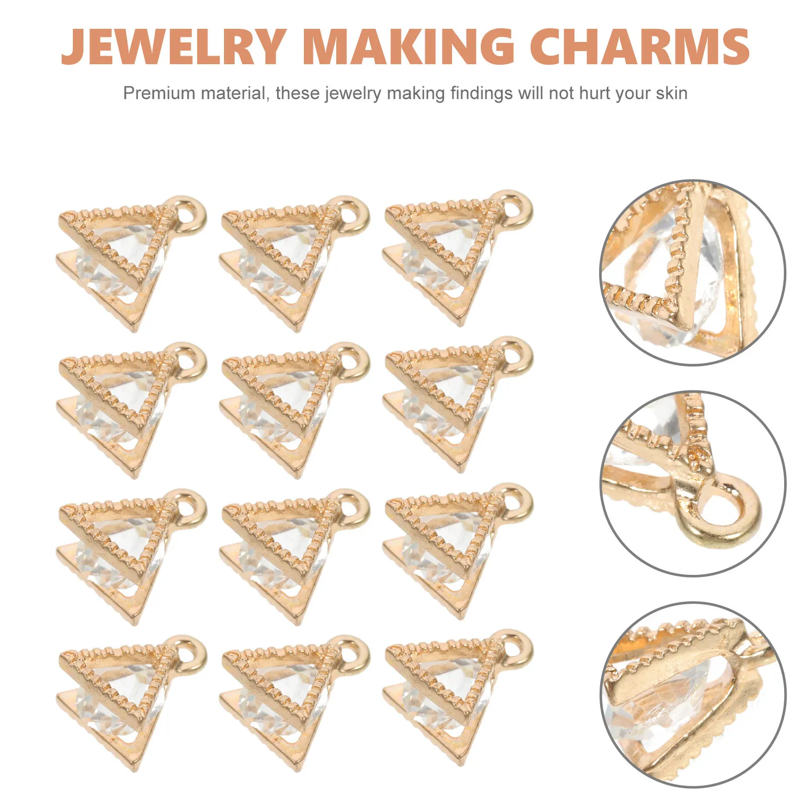 

50Pcs Metal Cubic Zirconia Charms Zirconia Alloy Jewelry Making Pendants Necklace Bracelet DIY Supplies Jewelry Making Charms