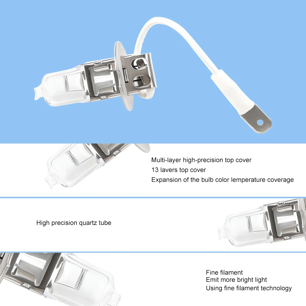 2PCS Car Light Bulbs H3 12V H3 Halogen Xenon Car Light Bulb Lamp  55W Factory Price Car Styling Parking Car Accessories