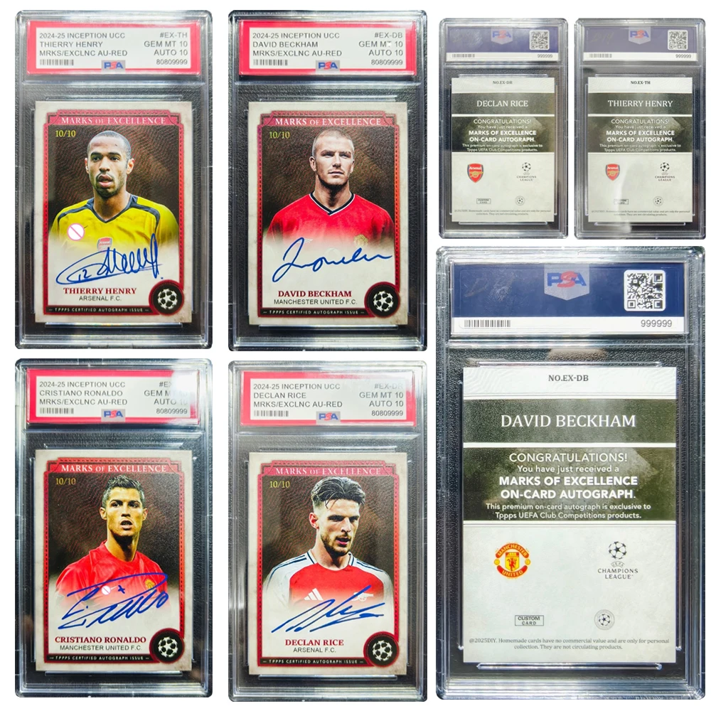 

PANINI DIY самодель 2024, Криштиану Роналду Бекхэм, Thierry Генри Делан, рис, коллекционная карта с автографом, кирпич, праздничный подарок