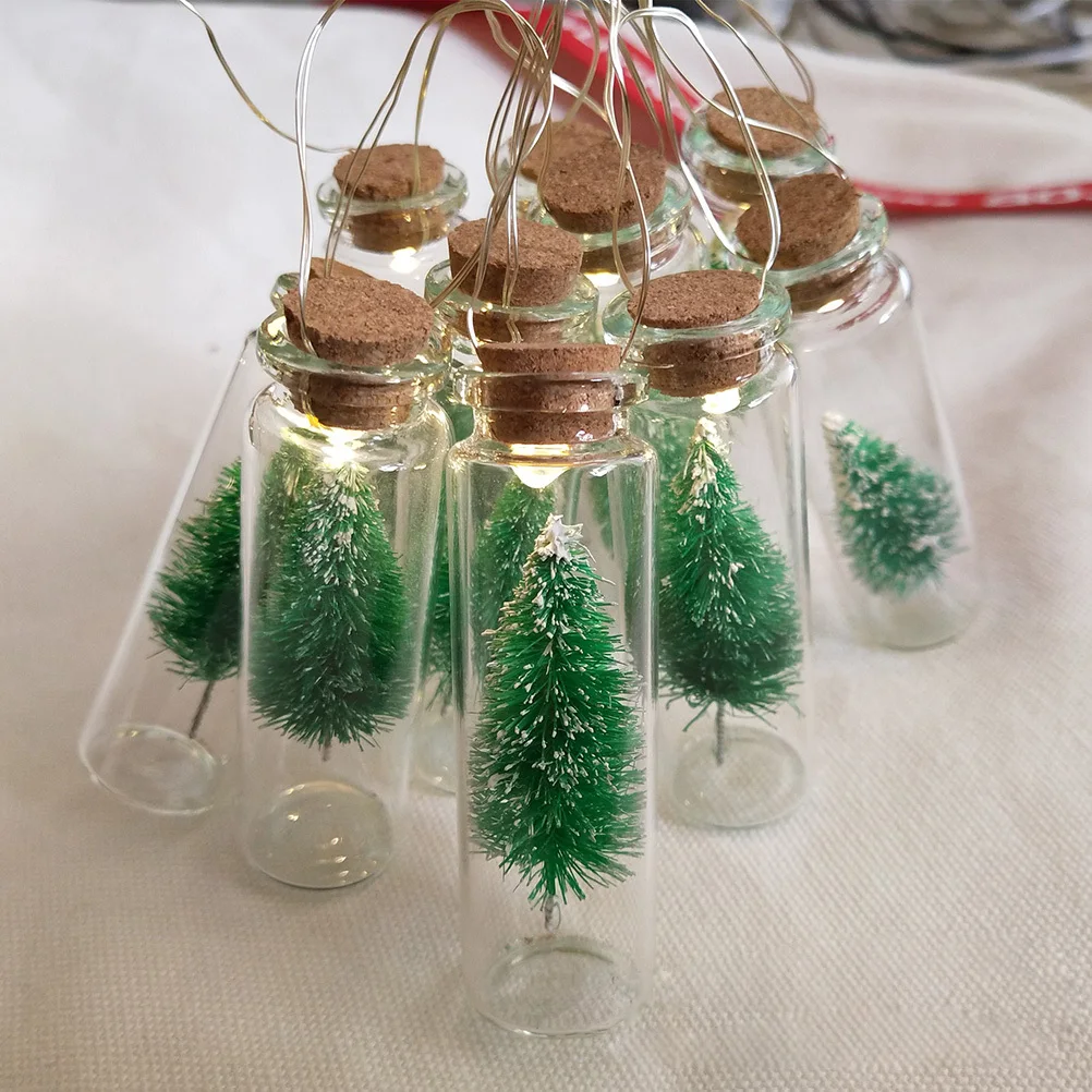 

Christmas Tree String Lights Glass Bottle Mini Decorative Tree Cork Closure LED Copper Wire Lights Holiday Decoration